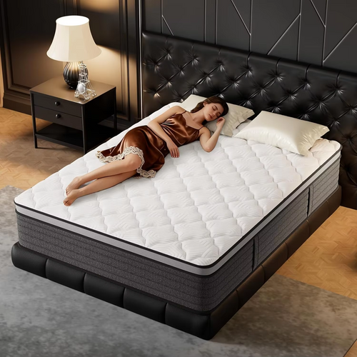 14 Inch Queen Hybrid Mattress,Gel Memory Foam & Pocket Spring,Pressure Relief, Custom
