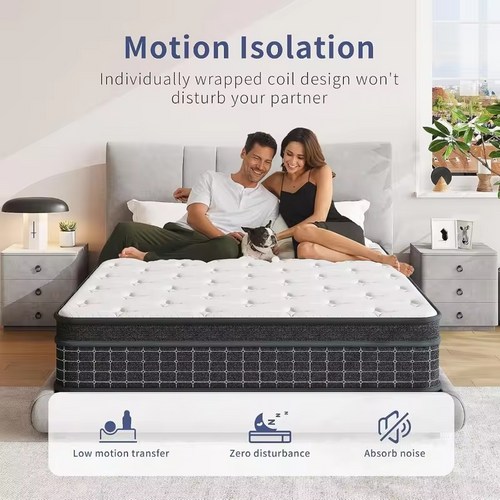 12 Inch Queen Mattress,Pocket Coil,Motion Isolation & Pressure Relief, Custom