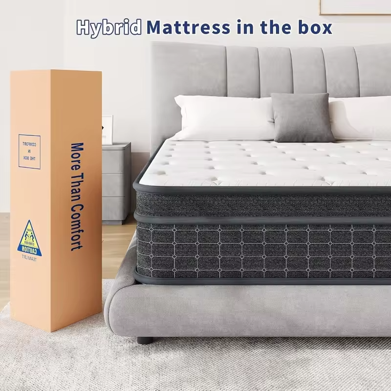 12 Inch Queen Mattress,Pocket Coil,Motion Isolation & Pressure Relief, Custom