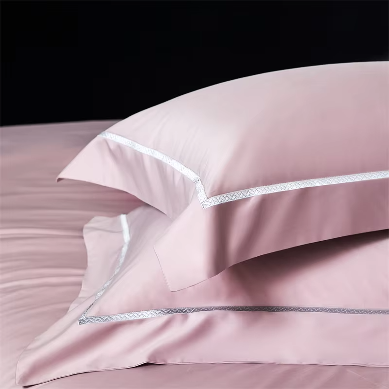 Solid Color Luxury Bedding Set 1000TC Lyocell Cotton Brushed Queen King Size Duvet Cover Flat/Fitted Bed Sheet Pillowcase 4Pcs