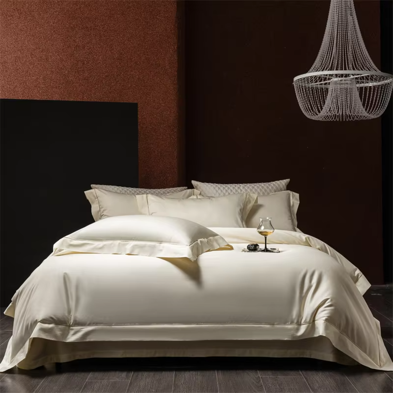 Luxury 1000TC Egyptian Cotton Bedding Set Smooth Satin Feel Duvet Cover Flat Sheet Pillow Cover Hotel Grade Home Textiles 4Pcs
