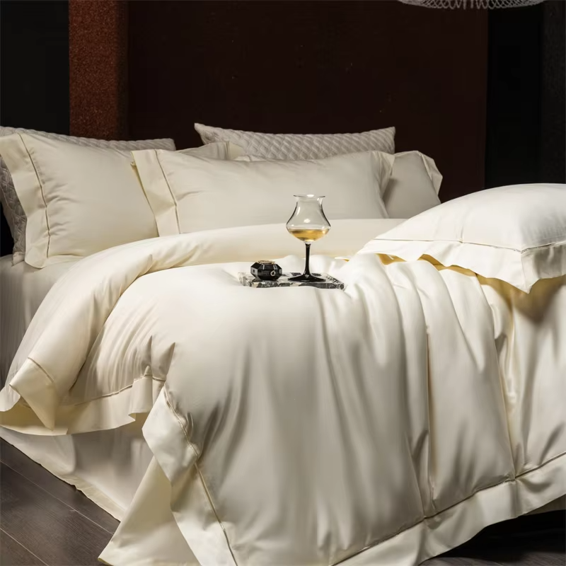 Luxury 1000TC Egyptian Cotton Bedding Set Smooth Satin Feel Duvet Cover Flat Sheet Pillow Cover Hotel Grade Home Textiles 4Pcs