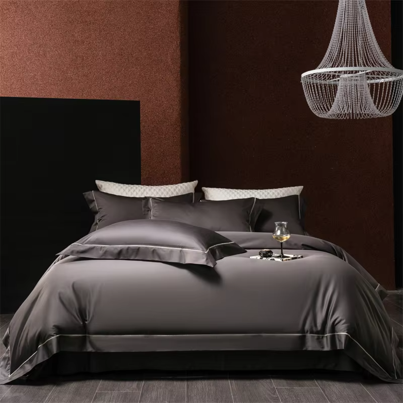 Luxury 1000TC Egyptian Cotton Bedding Set Smooth Satin Feel Duvet Cover Flat Sheet Pillow Cover Hotel Grade Home Textiles 4Pcs
