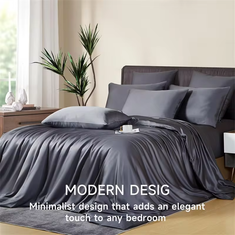 Silky Bedding Set Luxury Natural 100% Bamboo Duvet Cover Set Bedsheet Bed Linen Pillowcase Double Bed Sheet Set King Queen Size