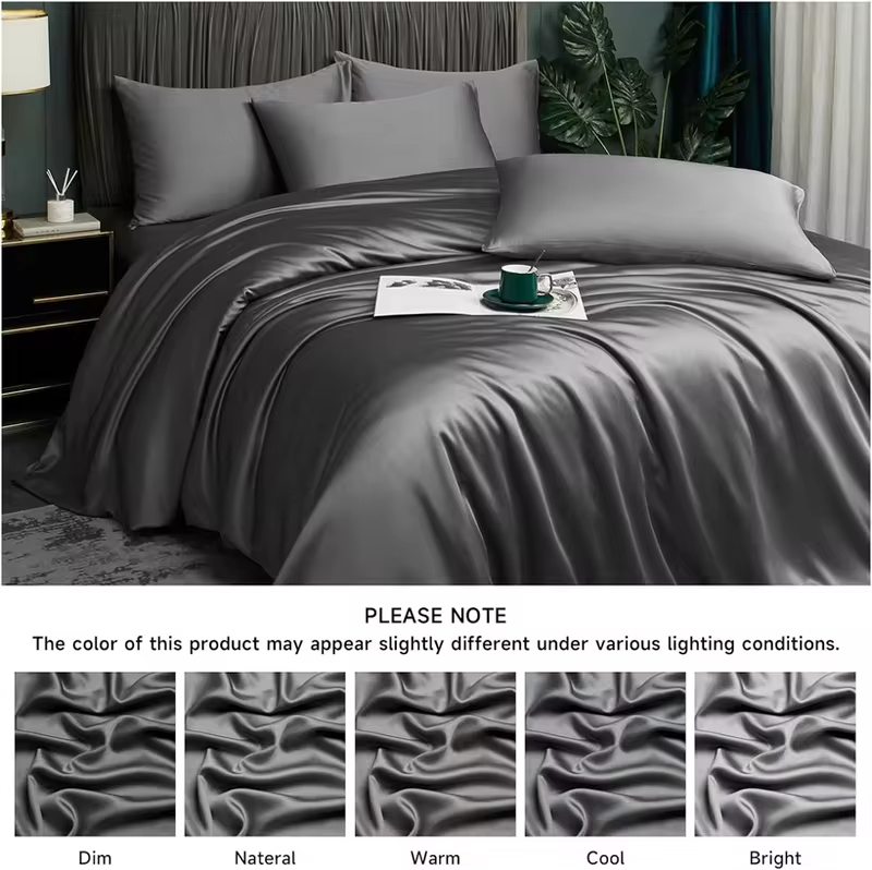 Silky Bedding Set Luxury Natural 100% Bamboo Duvet Cover Set Bedsheet Bed Linen Pillowcase Double Bed Sheet Set King Queen Size
