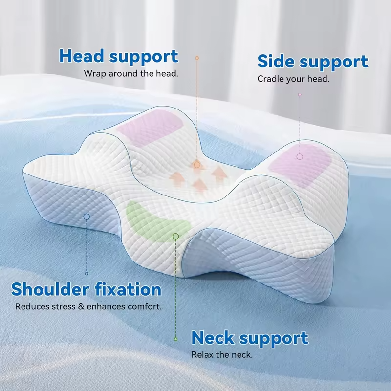 Sleeping Beauty Pillow Anti-Wrinkle Neck Protection Sleep Memory Foam Pillow Comfortable Soft Skin Care Bedding Cool Face Pillow
