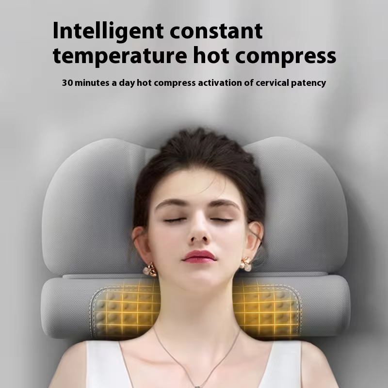 Upgraded Version Popular Wormwood Hot Compress Cervical Pillow for Heating & Cylinder Protecting Cervical Spine and Aiding Sleep
