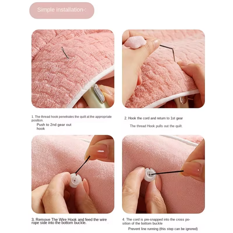 8pcs Set Universal Quilt Cover Fixer Line Easily Install Double-Sided Bed Sheet Fastener Cotton Quilt Fixer Buckle Home Use